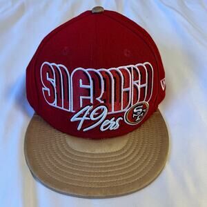 New Era 9fifty Red Gold NFL San Francisco 49ers Adjustable Snapback Hat Cap
